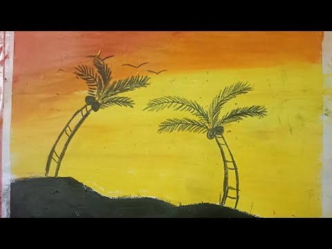 Nature art with oil pastels # art by Yashasri # Naughty sisters #