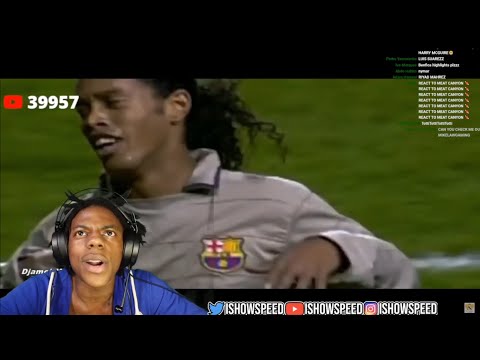 IShowSpeed Reacts to  RONALDINHO's Highlights Again ⚽😂