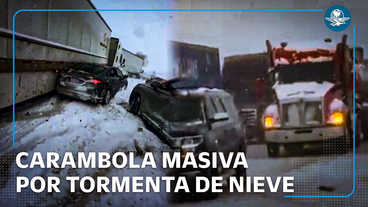 Choque masivo en Michigan: más de 100 vehículos afectados por tormenta de nieve