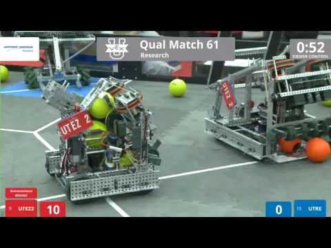VEX Worlds 2016 - VEX U - Research - Qual 61 (UTEZ2) 222 vs 175 (UTRE)