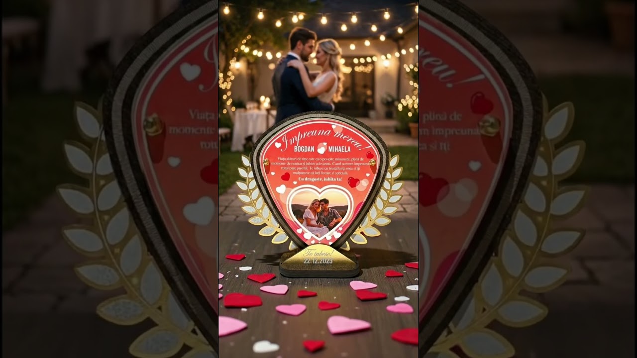 Thumbnail video Trofeu personalizat pentru indragostiti - Draga mea