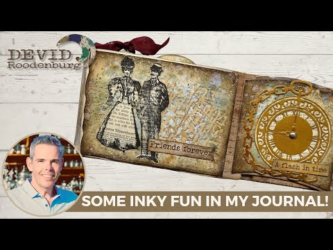 Inky backgrounds and some golden oldies! #artjournal #craft #mindfuljournaling