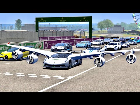Koenigsegg Jesko with Airplane Kit vs Fastest Hypercars - Le Mans
