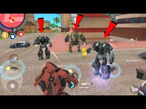 Rope Hero: Vice Town (Transformer Ball Fight Black Car Robot) Group Robots - Android Gameplay HD
