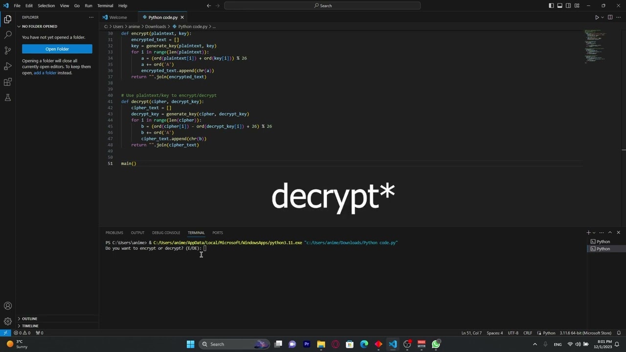 CSIT 040 Project - Vigenere Cipher Encryption And Decryption