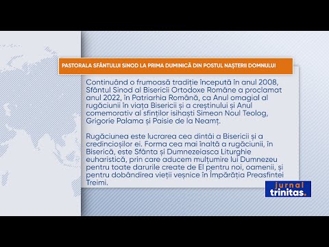 Pastorala Sfântului Sinod la prima Duminică din Postul Nașterii Domnului
