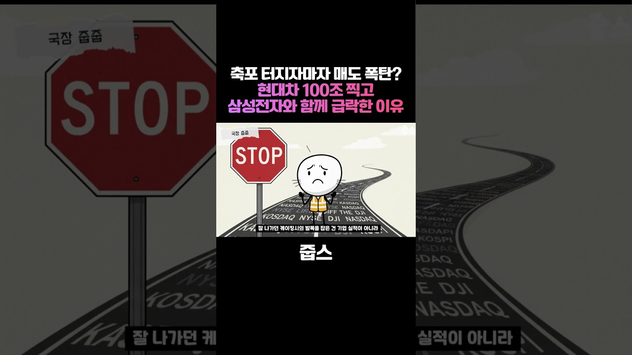 축포 터지자마자 매도 폭탄? 현대차 100조 찍고 삼성전자와 함께 급락한 이유