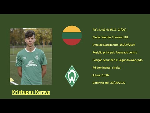 Kristupas Kersys (Werder Bremen / Lithuania) vs Estonia U19