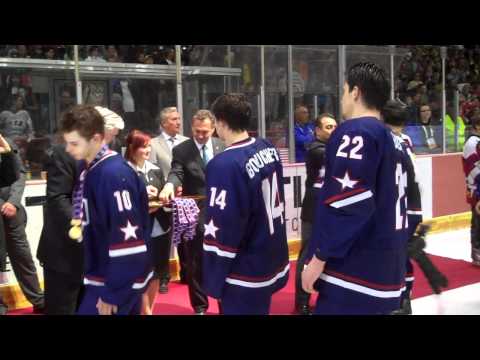 Team USA Gold Medal Presentation at 2011 IIHF Men's World U18 Championship