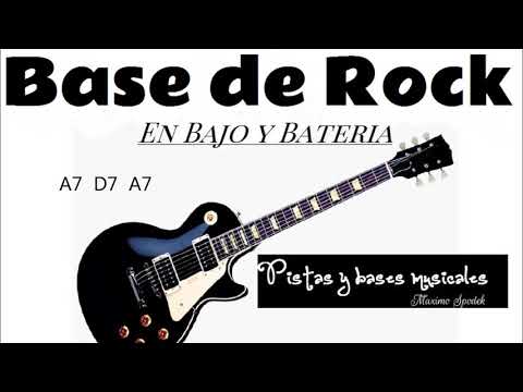 PISTA BASE DE ROCK A7 EN BAJO Y BATERIA PARA IMPROVISAR CON LA GUITARRA ELECTRICA