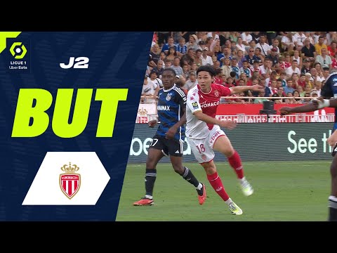 But Takumi MINAMINO (20' - ASM) AS MONACO - RC STRASBOURG ALSACE (3-0) 23/24