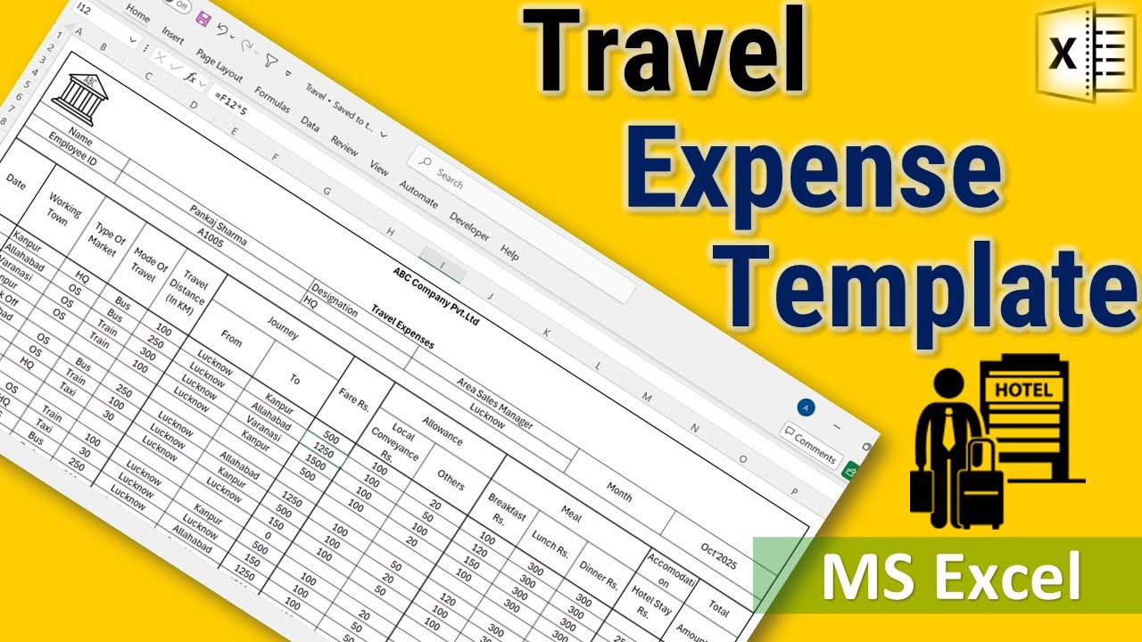 Create a Professional Travel Expense Template in Excel | Step by Step Tutorial