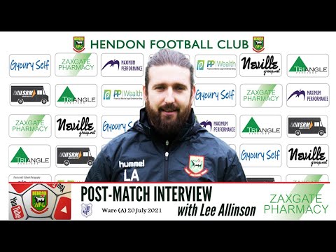 Lee Allinson post match interview WARE (A) Friendly