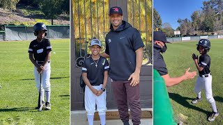 Russell Wilson Coaches His Son Future Zahir At His Baseball Game! ⚾
