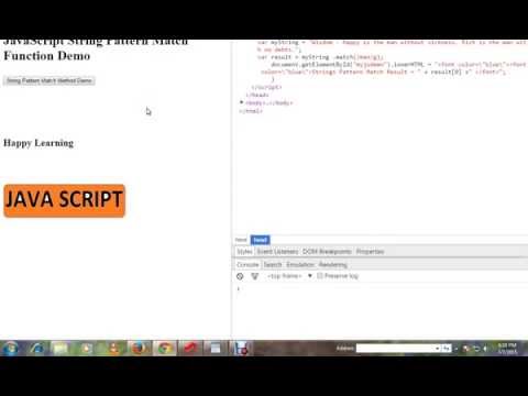 Strings Match Method In Java Script Demo