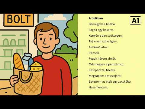 Slow Reading in Hungarian – Relaxing Story for Beginners  |  Hungarian A1 - A boltban