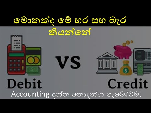 හර සහ බැර කියන එකේ තෙරුම බලමුද? : Debit and Credit sinhala