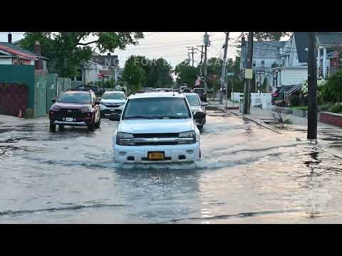 08-10-2022 Howard Beach, New York - Coastal Flooding From Full Moon