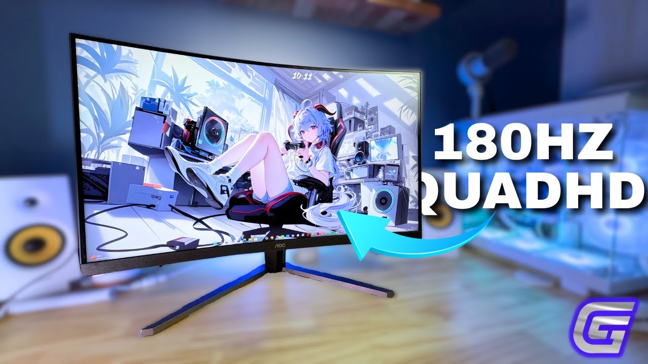 Miniatura da avaliação em vídeo de Monitor Gamer AOC Agon 32 Polegadas CQ32G4E Curvo 180Hz