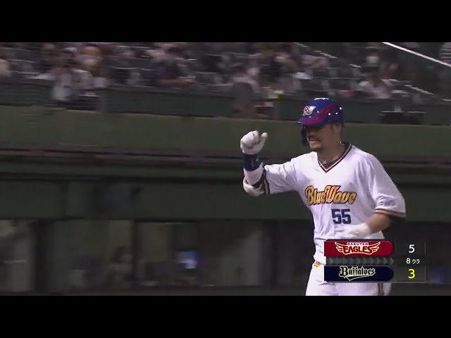 【8回裏】バファローズ・T-岡田 ライトスタンドへ飛び込む、第9号ソロホームラン!! 2020/9/17 B-E