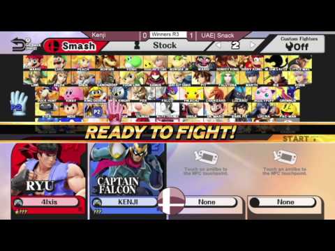 1-Up Ajyal 2016 - Kenji (Mario, Roy) VS Snack (Ryu, Sonic) Winners side Round 4