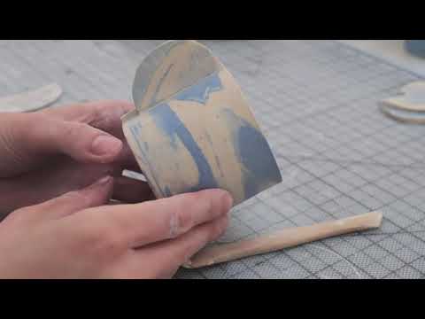 Handmade slab built espresso cups