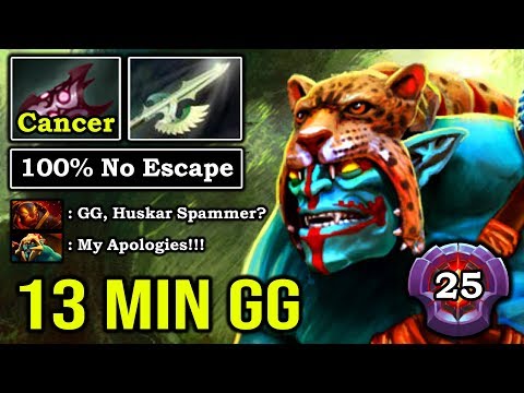 DON'T MESS WITH MASTER HUSKAR SPAMMER 13Min GG Made Enemy Destroying Item 100% IMBA DotA 2