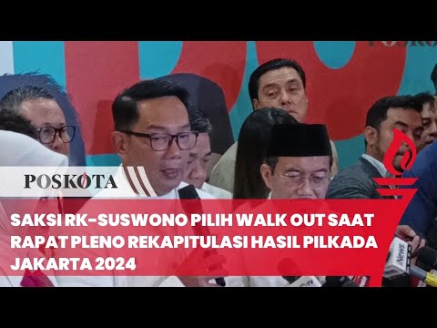 Saksi RK-Suswono Pilih Walk Out Saat Rapat Pleno Rekapitulasi Hasil Pilkada Jakarta 2024