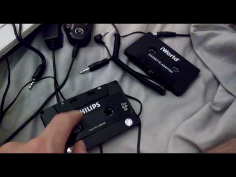 Comparing iPod cassette adapters.