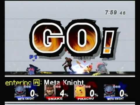Pound V Brawl: M2K (Meta Knight) + Anti (MK) vs. ESAM (Pikachu) + MVD (Snake) WF - SSBB