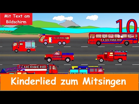 10 kleine Feuerwehrautos - Kinderlied zum Mitsingen - Yleekids