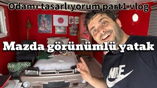 Mazda gorunumlu yatak projemiz.. yayıncı odam part1🤍✨6 ay sonra ilk vi
