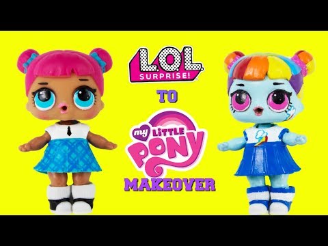 DIY Custom LOL Surprise Doll to MY LITTLE PONY MAKEOVER Teacher's Pet Turns into Rainbow Dash Video