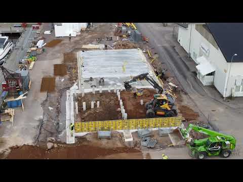 Bygget i hamnen i Mönsterås