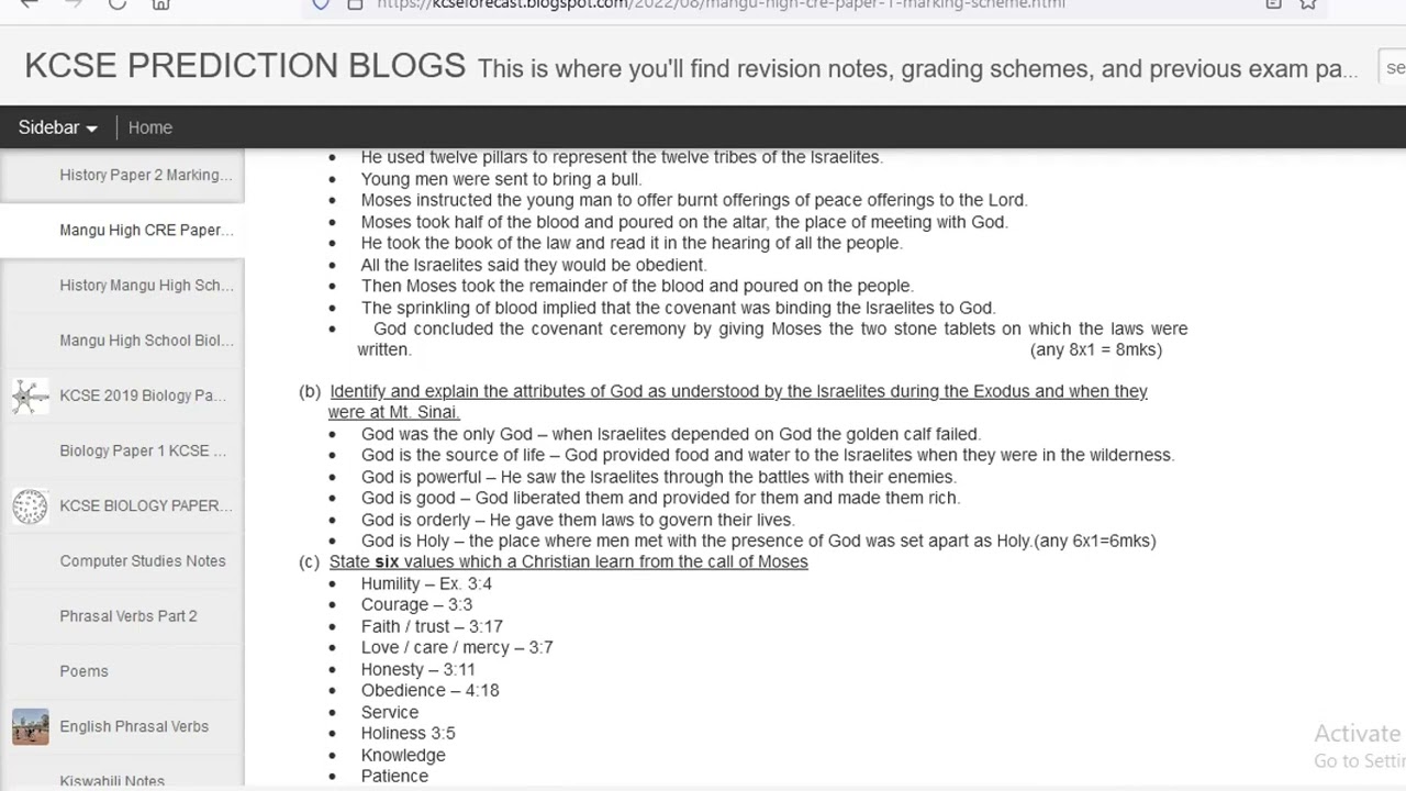 CRE KCSE 2022 PAPER 1  PREDICTION