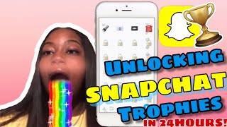 Unlocking SNAPCHAT TROPHIES in 24 HOURS!!