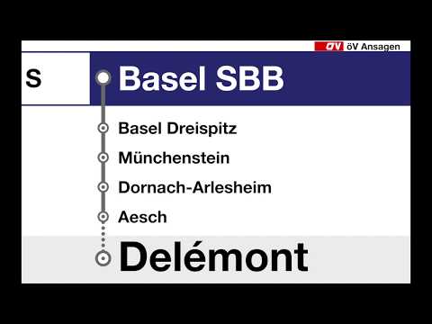 SBB Ansagen / annonces CFF - S-Bahn (S3) Basel SBB - Laufen - Delémont (HVZ)