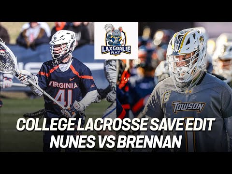 Matthew Nunes (Virginia) vs. Shane Brennan (Towson) - College Lacrosse Save Edit - 2/19/22