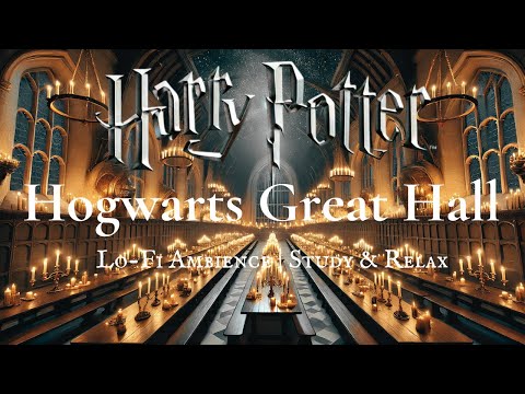 Hogwarts Music Ambience  🕯️ Great Hall Magical Night for Study & Relaxation