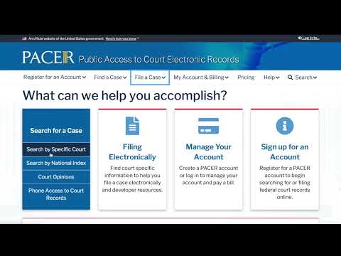 How to find US court case documents using PACER