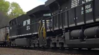 preview picture of video 'Two Norfolk Southern ES44AC's Idleing'