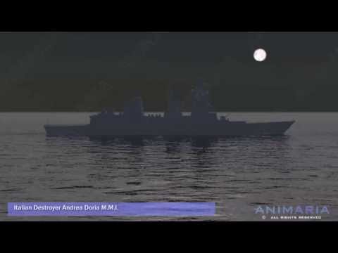 Destroyer Andrea Doria night VIDEO 1 Animaria