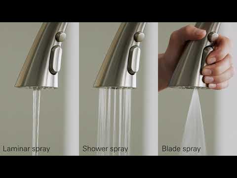 GROHE Zedra Single-Handle Pull Down Kitchen Faucet Triple Spray 1.75 GPM (6.6 L/min) with Touch Technology // GROHE STARLIGHT CHROME // YouTube Video