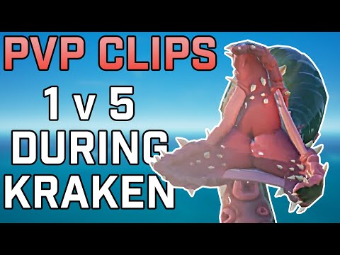 Sea of Thieves PvP Clips - KRAKEN Interrupts an Intense 1v5 Battle!
