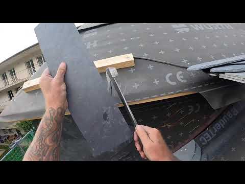 Schiefer Wangenkehle decken - Teil 73 - Altdeutsche Deckung- Schieferdach Halle