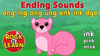 Ending Sounds Phonics Songs | ang, ing, ong, ung, ank, ink, dge | Rock ’N Learn