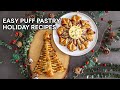 Puff Pastry Christmas Tree Snowflake With Brie Camembert EASY Holiday Recipes