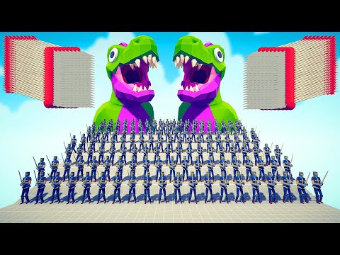 100x KNIGHTS + GIANT T REX vs EVERY GOD - Totally Accurate Battle Simulator TABS