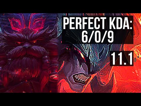 ORNN vs AATROX (TOP) | 6/0/9, 700+ games, 900K mastery, Dominating | KR Diamond | v11.1