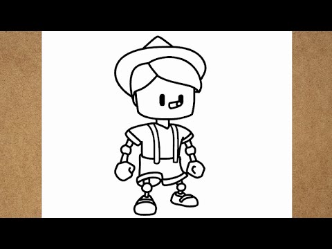 How to draw Pinocchio from Stumble Guys